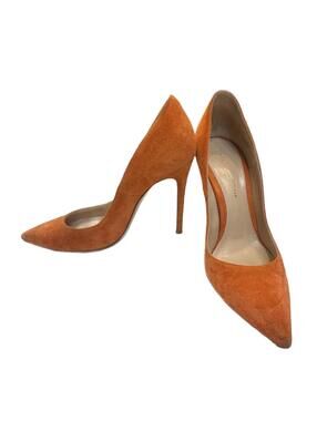 Gianvito Rossi Gianvito 105 Burnt Orange Suede Pumps Pointed Toe Size 37 / 7 US